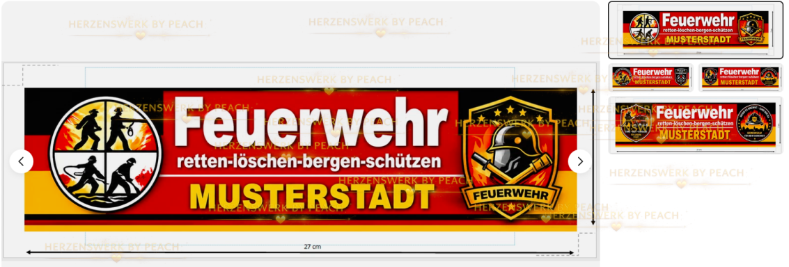 Aufkleber Feuerwehr mit individuellen Wunschort individueller Feuerwehr Sticker
